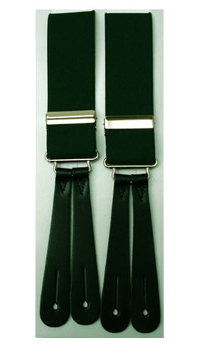 Bottle Green Leather End Braces